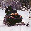 snowmobiler in snow